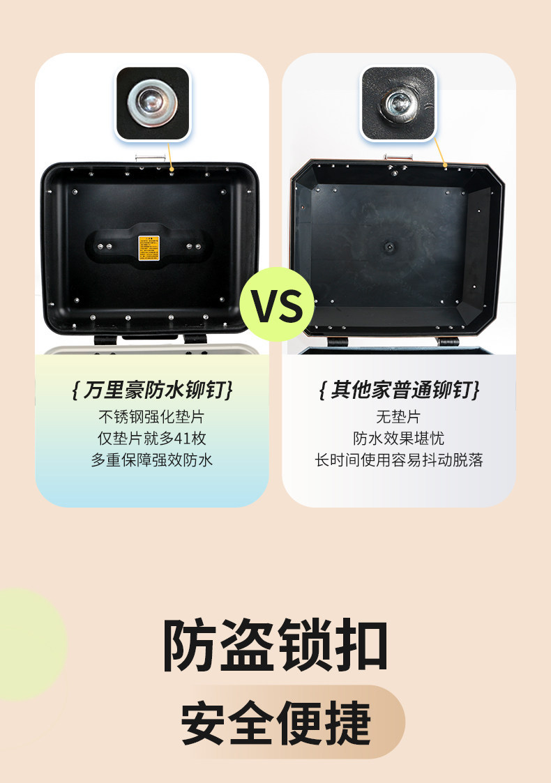 Wanlihao Dandan Aima electric vehicle trunk, motorcycle rear trunk, universal scooter non-aluminum alloy trunk
