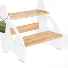 跨境儿童凳木质儿童学习凳增高支架带扶手阶梯凳看书架洗手台支架