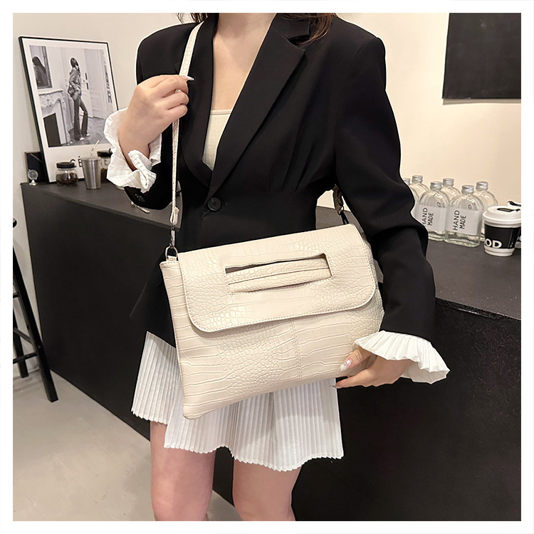 New cross-border foreign trade crocodile pattern strap clutch bag, large-capacity file bag, storage bag, official document bag, crossbody bag undefined