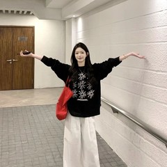 2025韩系复古长袖打底衫春秋新款宽松小众T恤慵懒休闲百搭上衣潮