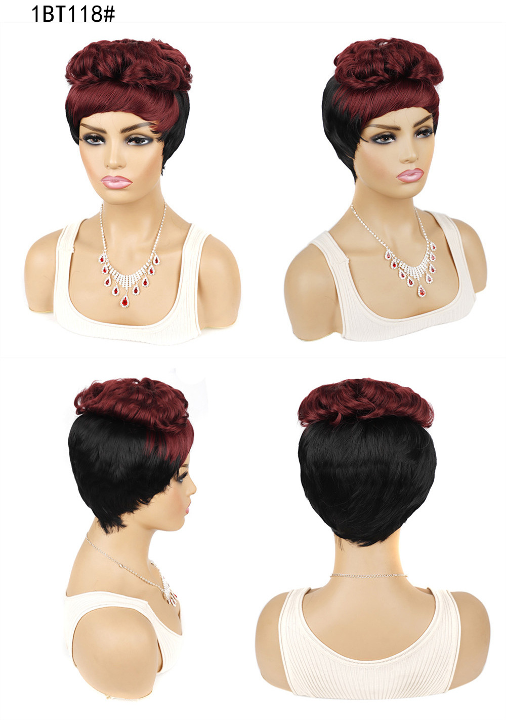 Fornitura di fasce colorate per capelli corti ricci da donna europea e americana, fasce colorate per capelli corti sbiancate e tinte all'ingrosso_voghion.com
