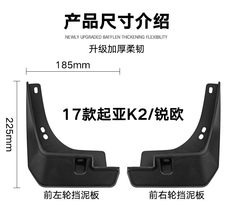 Factory wholesale applicable to Kia K2 Rio 2017-2023 Ruiou mudguard Piwa auto parts cross-border