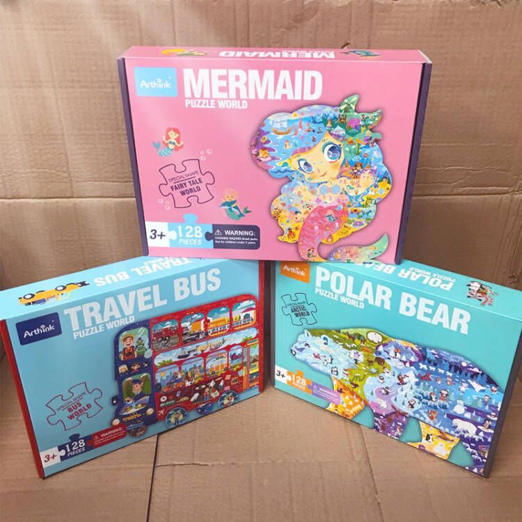 Divertido rompecabezas infantil de papel grande e irregular de 100 piezas, juguete educativo, regalo para jardín de infantes.