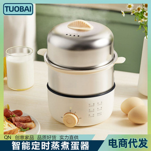 Double Layer Intelligent Timing Egg Boiler 304 Stainless Steel Multifunctional Breakfast Machine Egg Steamer Dormitory Mini Steam Pot