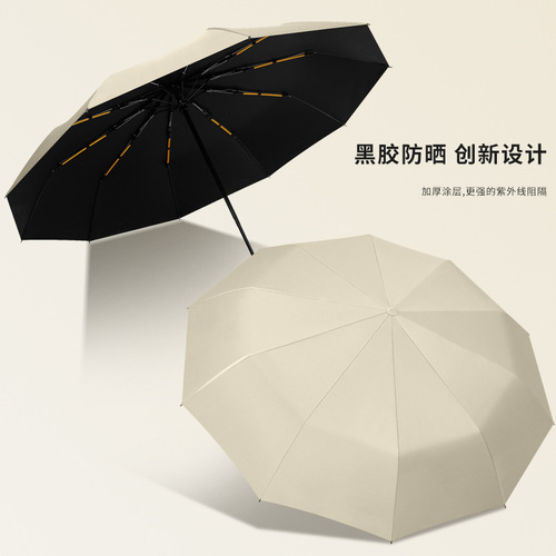 24 ribs double-rib folding umbrella automatic large size sunshade sunscreen rain and sunshine umbrella business custom wholesale advertising umbrella