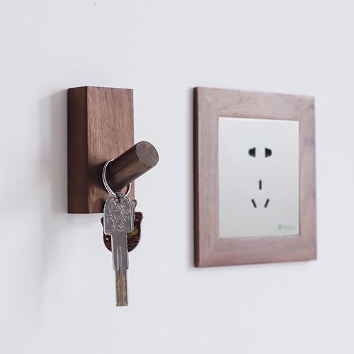 Nordic solid wood hook ins creative entrance wall hanging wooden coat hook punch-free strong sticky hook coat hook