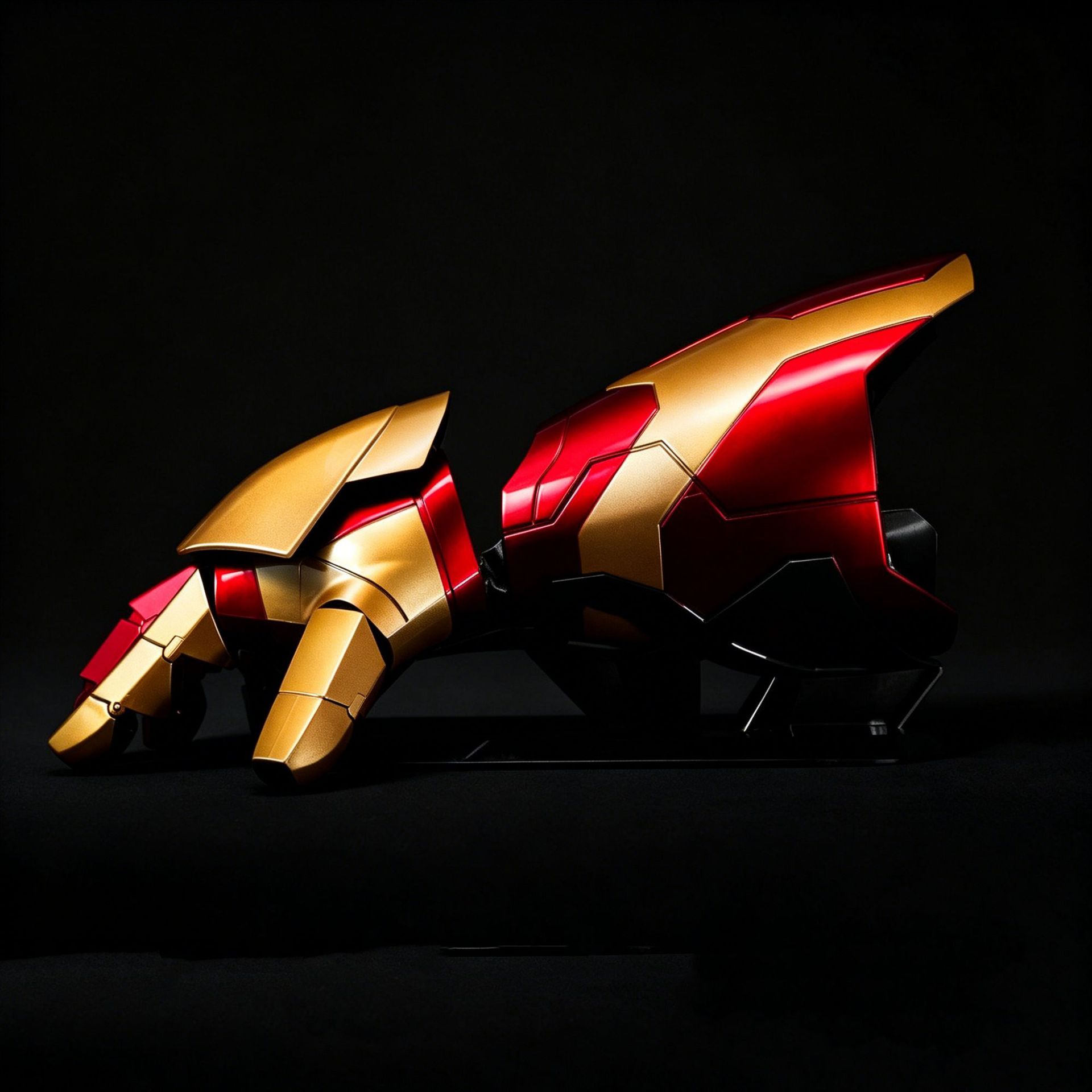 Upgraded Version of the Iron Man Suit Mk42 Arm 1:1 Scale Wearable and Transformable Figure with Voice Control for Opening and Closing