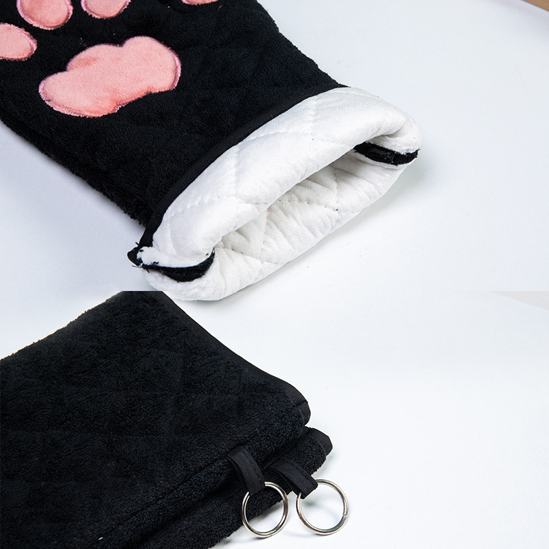 Venta al por mayor Toalla de algodón para hornear guantes de horno de microondas resistentes a altas temperaturas aislamiento térmico antideslizante resistente a altas temperaturas anti-escaldado guantes