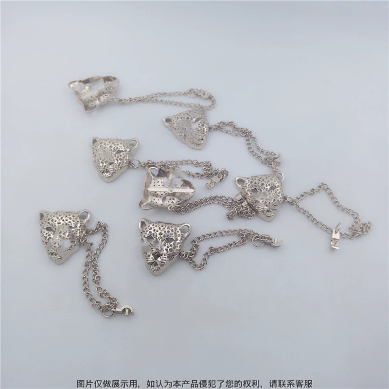 Новый светло-золотой DIY аксессуар для женской обуви креативный гаджет модный ажурный орнамент головы леопарда с цепью