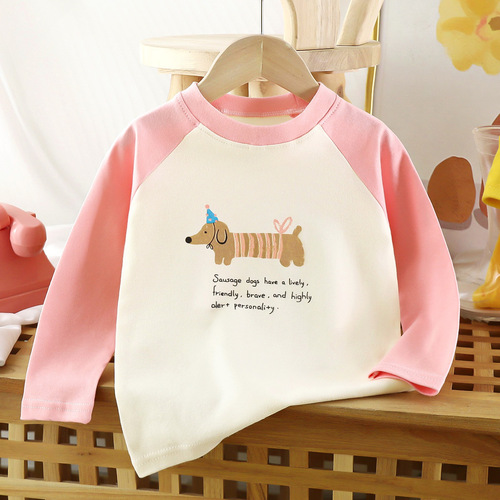 Children's long-sleeve T-shirt pure cotton autumn boys' clothing base clothes girls' clothing base shirt children's clothing
