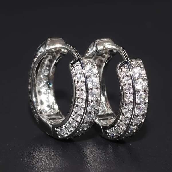 Shiny women's fashionable elegant earrings with zircon