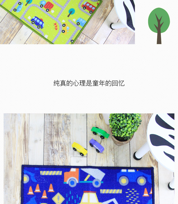 Jiecheng Floor Mat for Children's Room, Cartoon Foot Mat, Entrance Door Mat, Bathroom Mat, Water-Absorbent, Dirt-Resistant, Non-Slip Door Mat