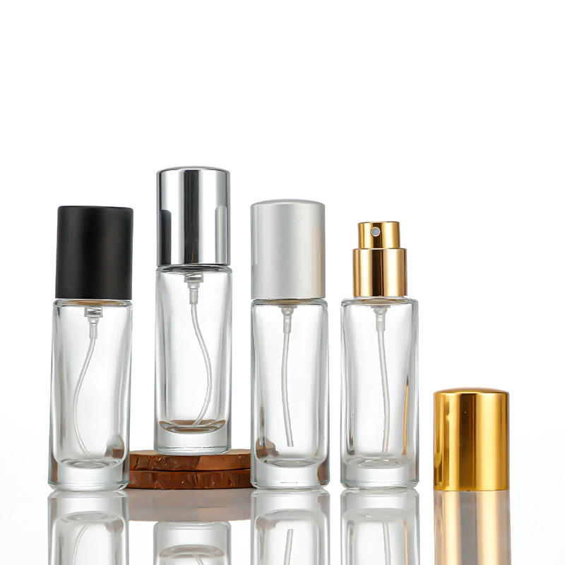 Простая короткая модель 10ml парфюмерная стеклянная бутылка небольшой образец портативный спрей многоцветный плоский крышка пустая бутылка