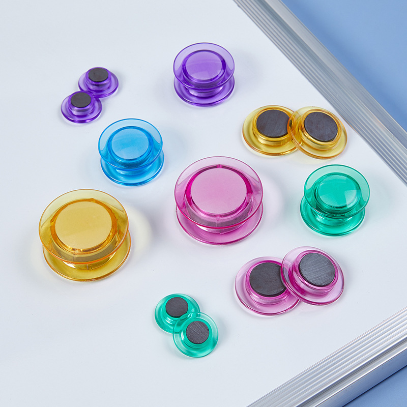 黑磁铁氧体白板磁钉30MM透明彩色磁铁办公教学黑板磁吸圆形磁力扣