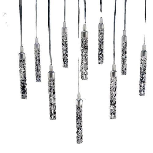New wedding props acrylic glowing 10-head crystal glass column chandelier for wedding hall stage ceiling decoration light