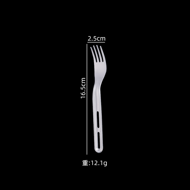 純チタン屋外食器新型コンビネーションキャンプナイフフォークスプーンセットピクニック旅行遠足超軽量食器3点セット|undefined