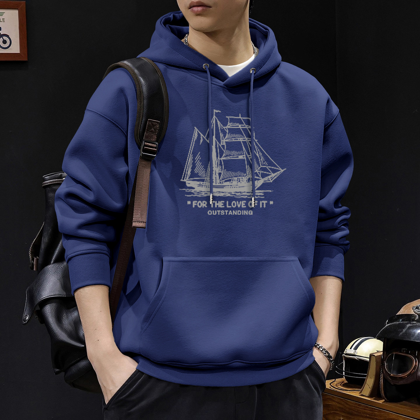 Azul escondido con sudadera normal - 2477