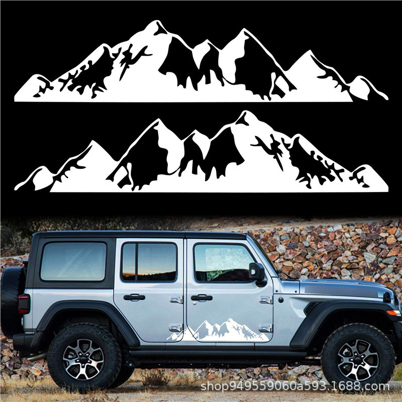 Amazon AliExpress 越境貿易ボディウエストラインステッカーマウンテンオフロード 4X4 ドアサイドスカートステッカー|undefined