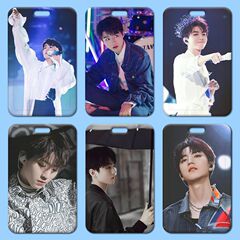 王俊凱卡套批發塑料滑蓋學生校牌飯卡胸牌小卡工作證卡套門禁公交