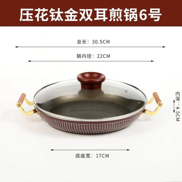 [压花钛金双耳煎盘22CM]