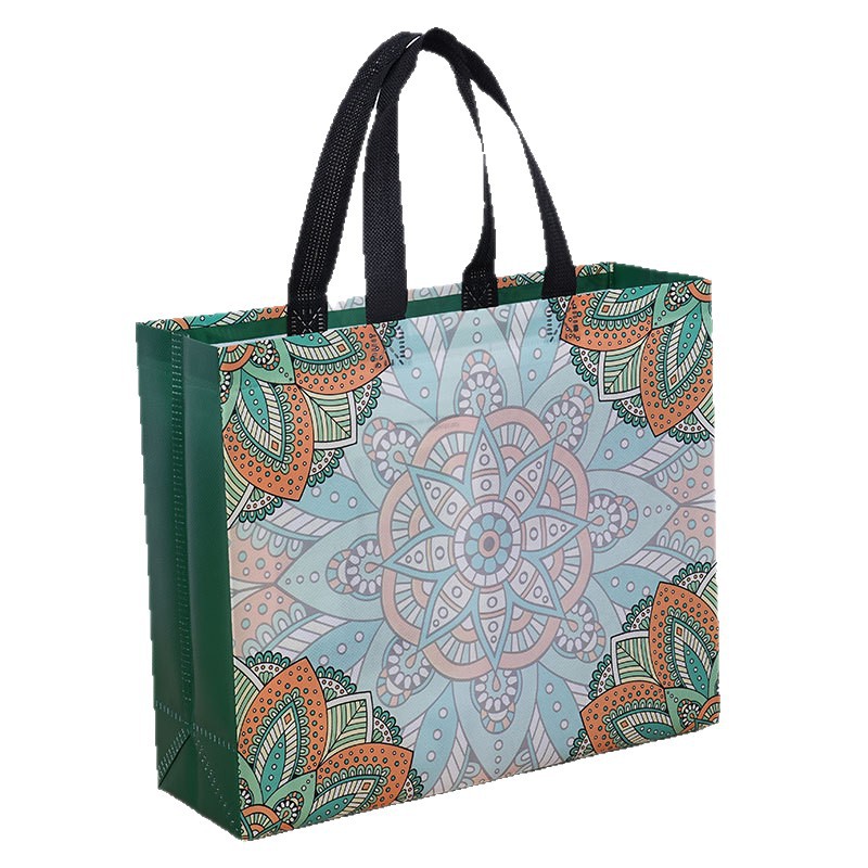 Bolsas de regalo de patrón retro engrosadas tiendas de ropa bolsas de mano no tejidas revestidas logotipo personalizado image 6