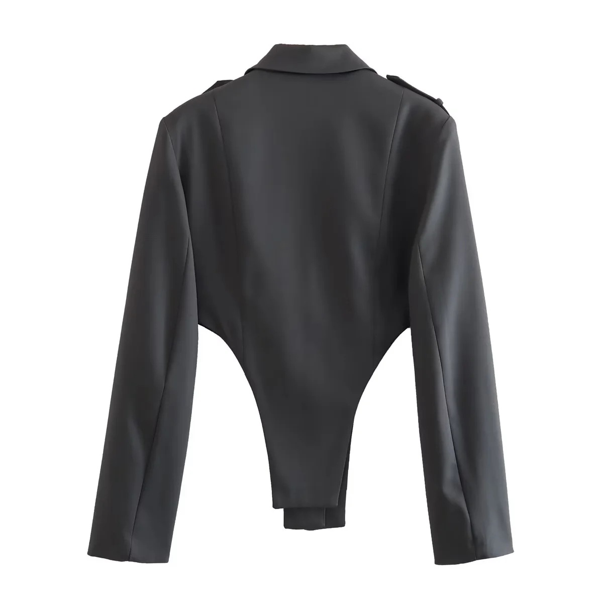 Damkläder Y2K nytt temperament smal ficka lapel kort kostymjacka asymmetrisk topp 8BS9672_voghion.com