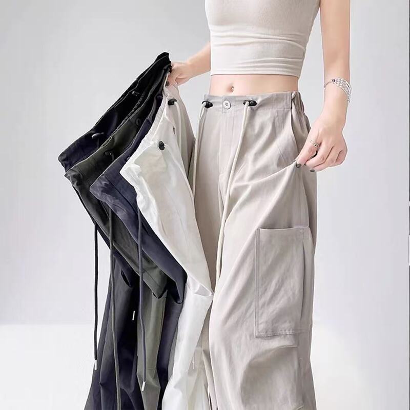 2026 Spring American-Style Cargo Pants for Women, Quick-Drying, Thin, Fashionable, High-Waisted, Loose, Versatile, Casual Outdoor Sports Pants