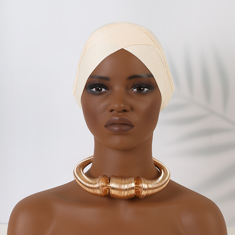 Foulard musulmano Cappello tubolare incrociato in cotone mercerizzato modal con cappuccio e base_voghion.com