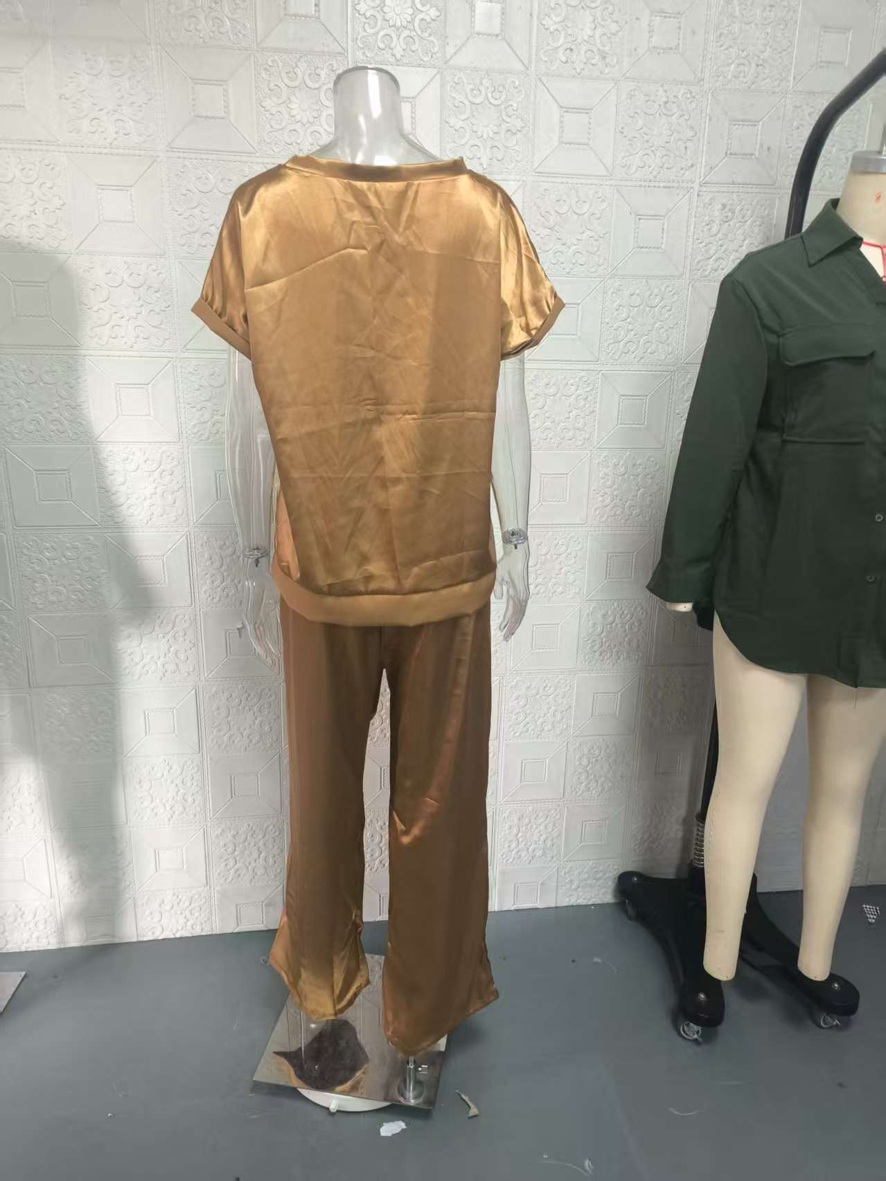 Women's Casual Loose Shirt Wide Leg Trousers Set Spring Summer Trend_ecoleips.com