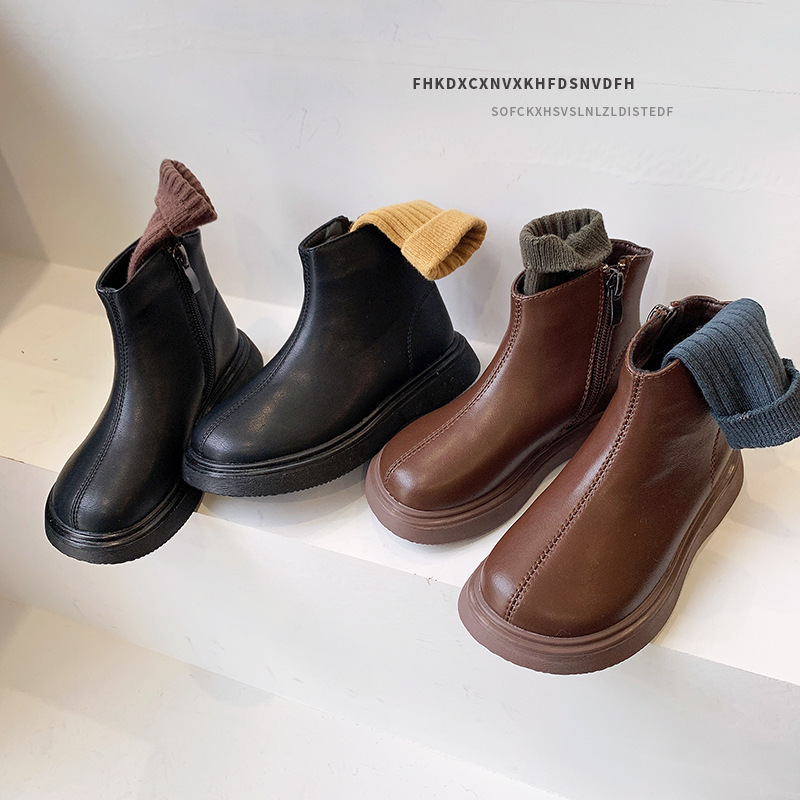 秋冬季童鞋小童英伦风儿童马丁靴女童靴子漆皮男童短靴宝宝单靴潮