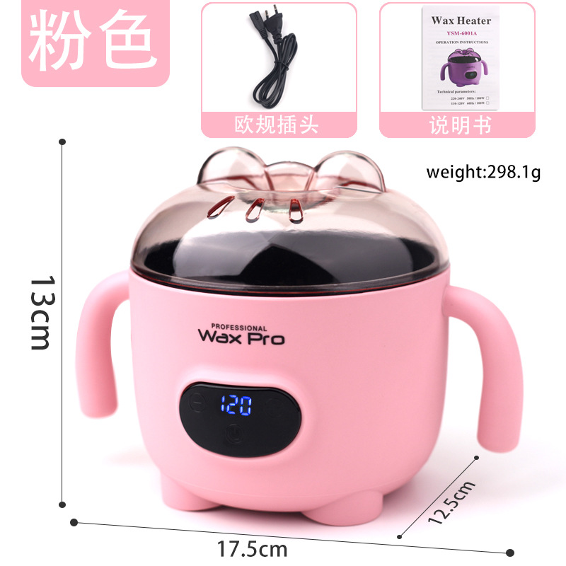 Nueva máquina de terapia de cera con pantalla digital mini transfronteriza, cera de calentamiento de temperatura constante inteligente, eliminación de frijoles, cabello de alta temperatura, sartén antiadherente, cera de abejas