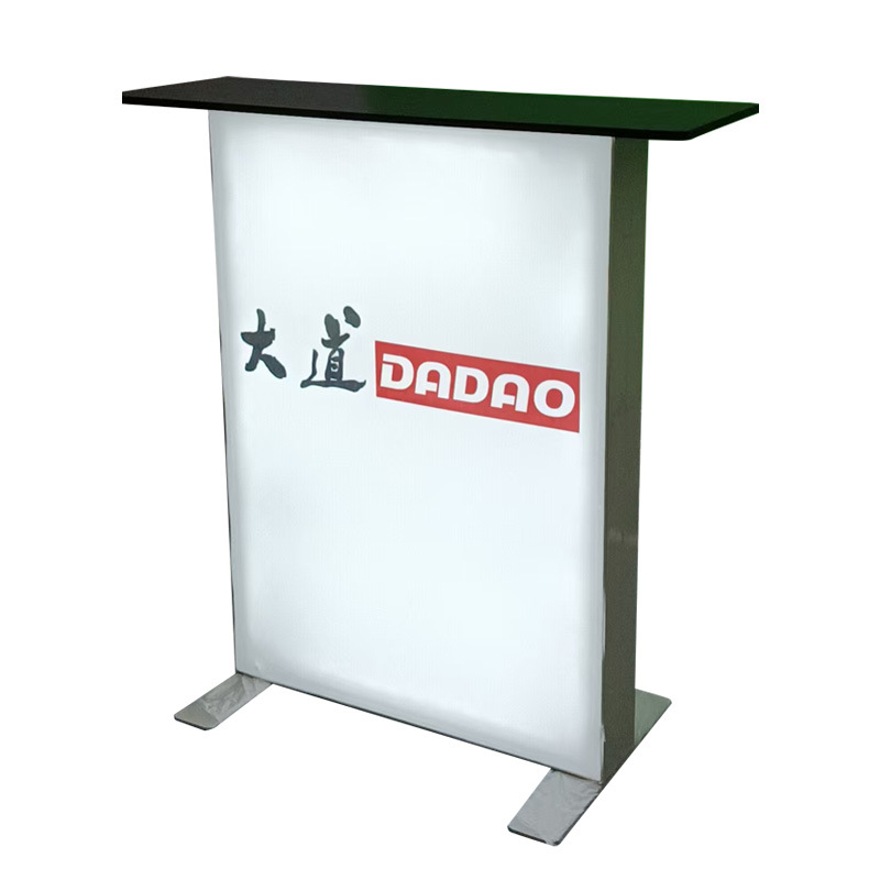 Caja de lámpara de cabina de exposición cartel plegable portátil recepción de recepción tela elástica de aleación de aluminio personalizada cabina de exposición
