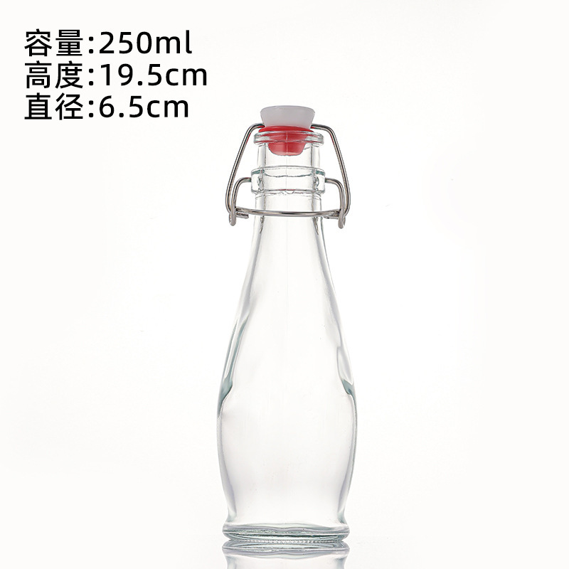 透明果酒饮料瓶乐扣密封酵素瓶自酿白酒葡萄酒分装玻璃酒瓶空瓶|undefined