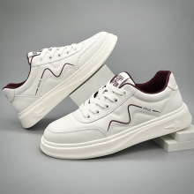 2025新款头层牛皮男鞋潮流百搭透气软面轻底真皮小白鞋休闲板鞋男