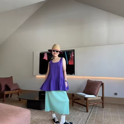 Nanyou High-End Version Classic Side-Slit Basic Style Coarse Pleated Heavy-Duty Pressed Pleated Small Straight-Leg Skirt Nanyou High-End Version Classic Side-Slit Basic Style Coarse Pleated Heavy-Duty Pressed Pleated Small Straight-Leg Skirt