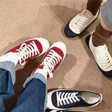 2025秋季新款透气帆布运动鞋丑丑鞋女圆头系带软底舒适硫化鞋板鞋