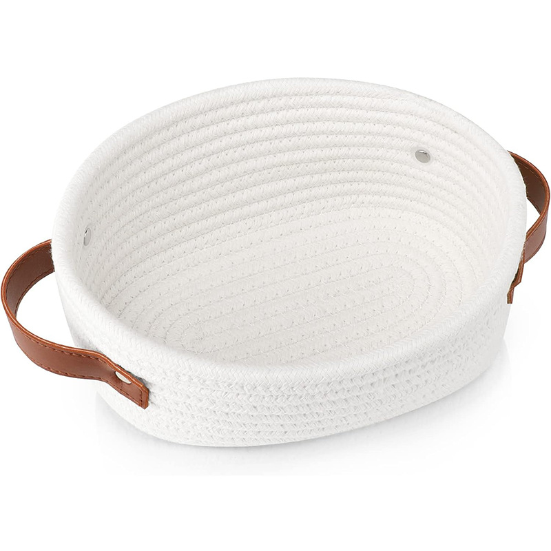 廠家直銷北歐風手工棉繩收納筐編制籃子置物籃雜物筐家居收納盒