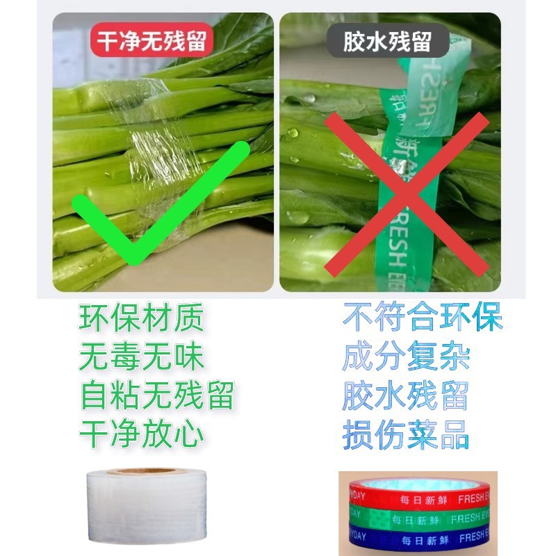 Paquete de película vegetal 4cm para llevar película de sellado PE película estirable 5cm película de plástico industrial rollo pequeño película estirable película empaquetada personalizada