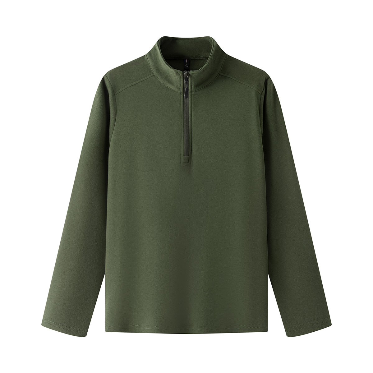 Otoño y invierno de terciopelo de terciopelo de cuello de hombre chaqueta caliente de medio cremallera de cuello alto camiseta de camisa de manga larga