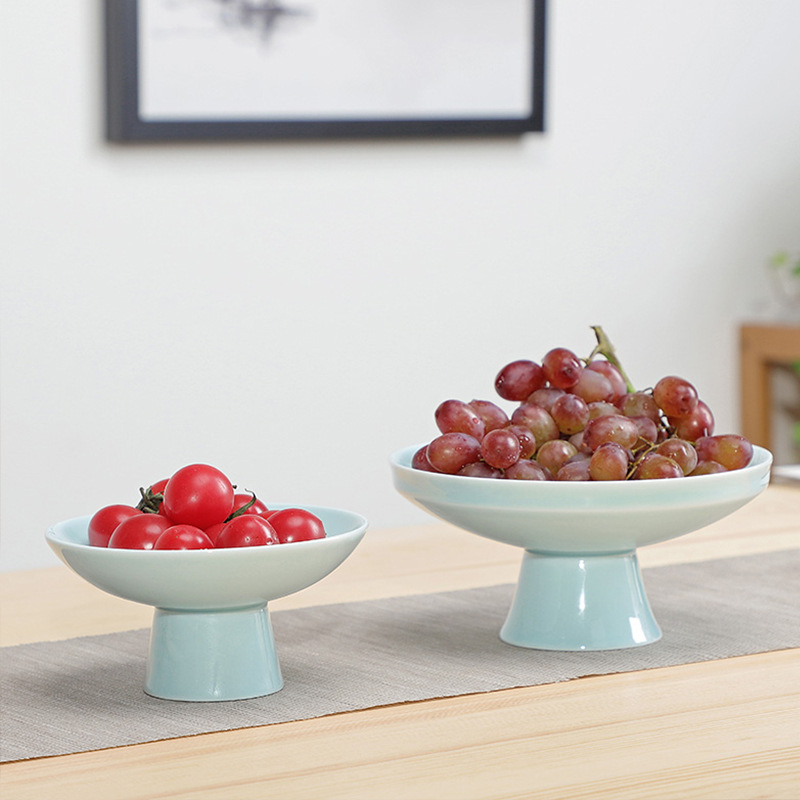 De estilo chino de cerámica de la taza de loto plato de fruta bandeja de té pastelería plato de fruta seca bandeja de fruta postre hogar plato de fruta creativa