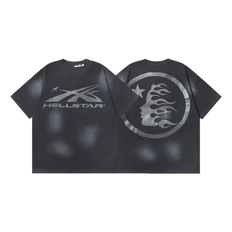 Venta al por mayor versión correcta pa marca de moda manga larga Camiseta palmera espalda Carta Grande logo manga de Batwing OS gota hombro superior