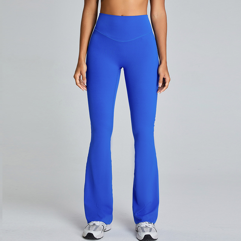 Nuevos pantalones de microyoga para mujer, cintura alta, abdomen, caderas, pantalones acampanados, deportes de carrera de ocio al aire libre, pantalones de fitness de yoga