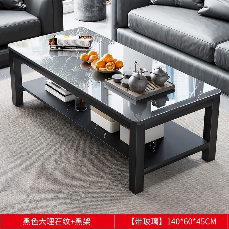 Sala de estar pequeña mesa de té doméstica simple moderna mesa de té de vidrio templado nueva mesa de té de lujo rectangular ligera image 18