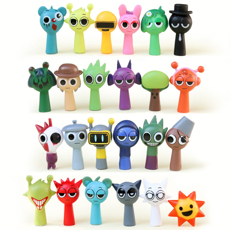Cross-Border Dropshipping Rhythm Box Sprunki Plush Game Peripheral Doll Hand Model Small Ornaments