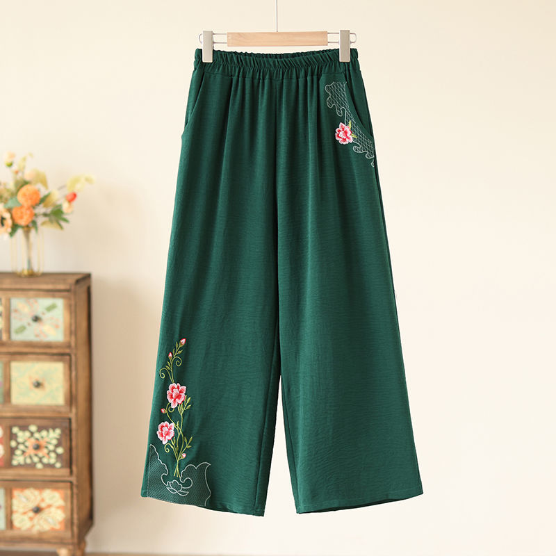 다크그린【682#와이드팬츠]