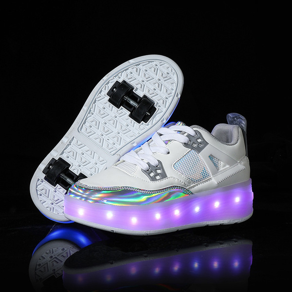 New running shoes Student round sports shoes charging LED hidden…