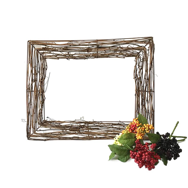 Fábrica al por mayor de ratán natural guirnalda de Navidad base decoración interior accesorios de tiro para compras transfronterizas de comercio electrónico