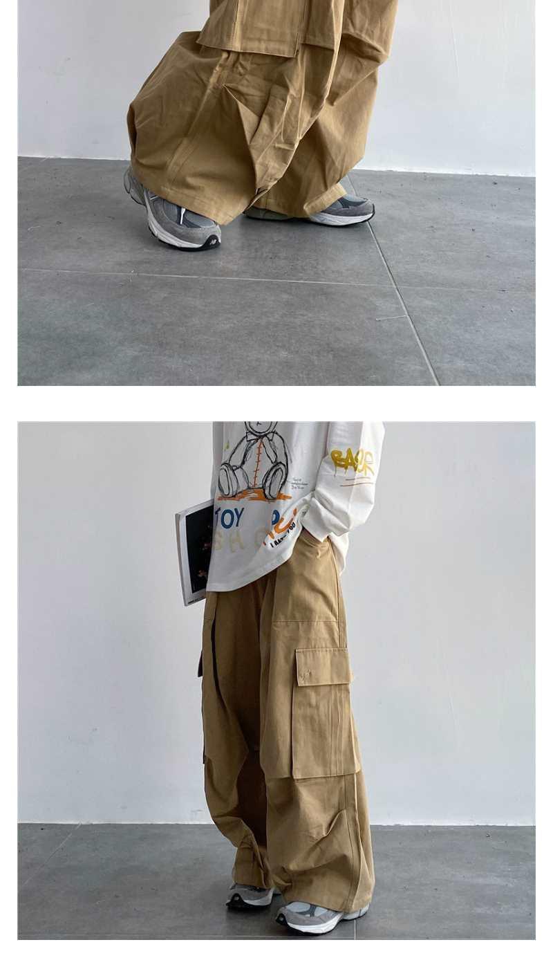 Streetwear Solid Color Cotton Full Length Pocket Cargo Pants display picture 1
