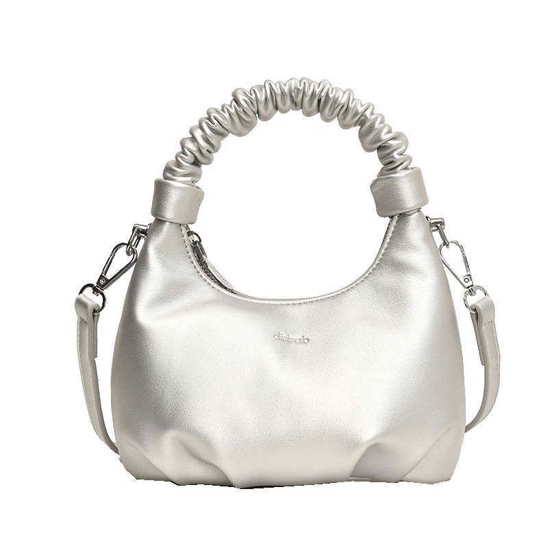 Texture Handheld Wrinkled Dumpling Bun Korean Version Ins Simple and Versatile Shoulder Bag 2024 Niche Design Crossbody_voghion.com