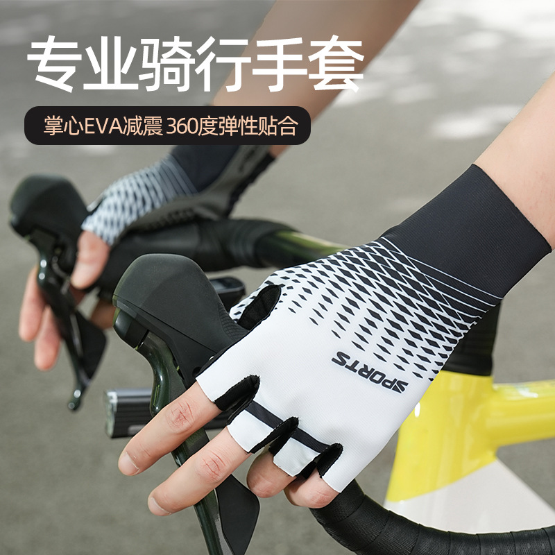 Guantes deportivos de ciclismo para hombre, diseño original D122 de verano, antideslizantes, de medio dedo, para pesca al aire libre, fitness y bicicleta